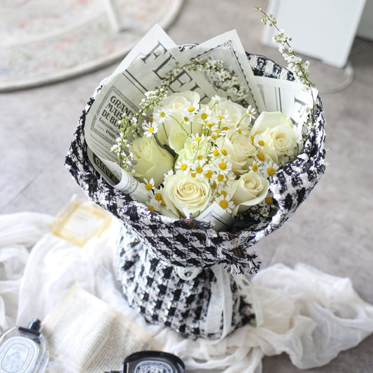 Chane* Style Tweed Flower Bouquet
